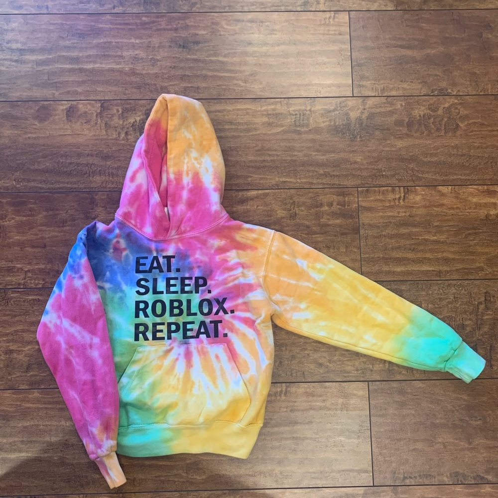 Girls size S tie dye Roblox hooded sweatshirt